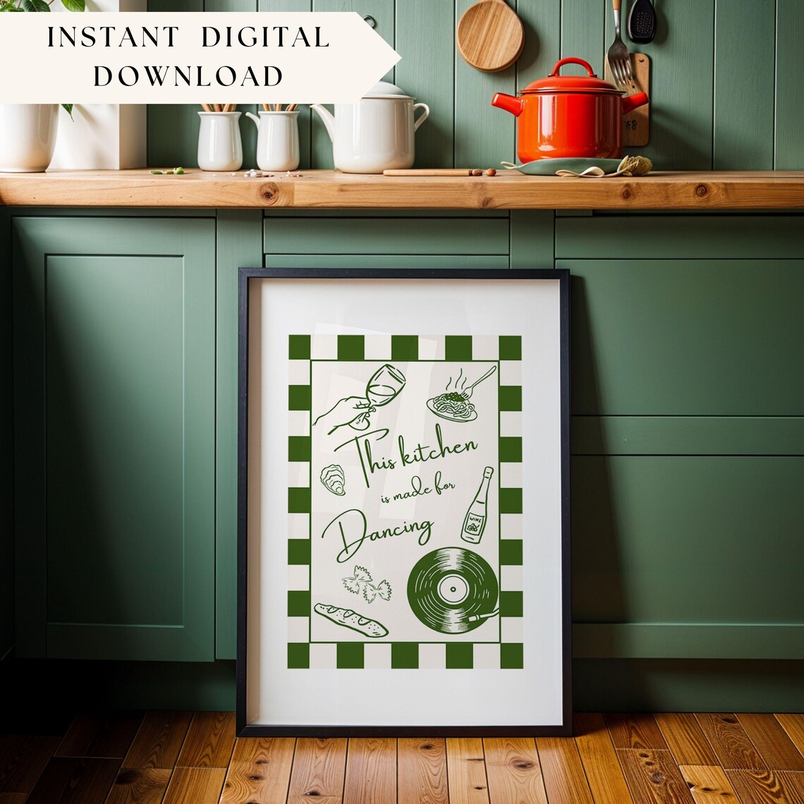 This Kitchen Is Made For Dancing, Vintage Art Print