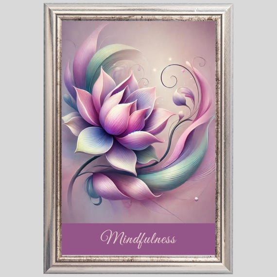 Flower Wall Art Mindfulness Poster Calming Pastel Colors Meditation And Yoga Decor