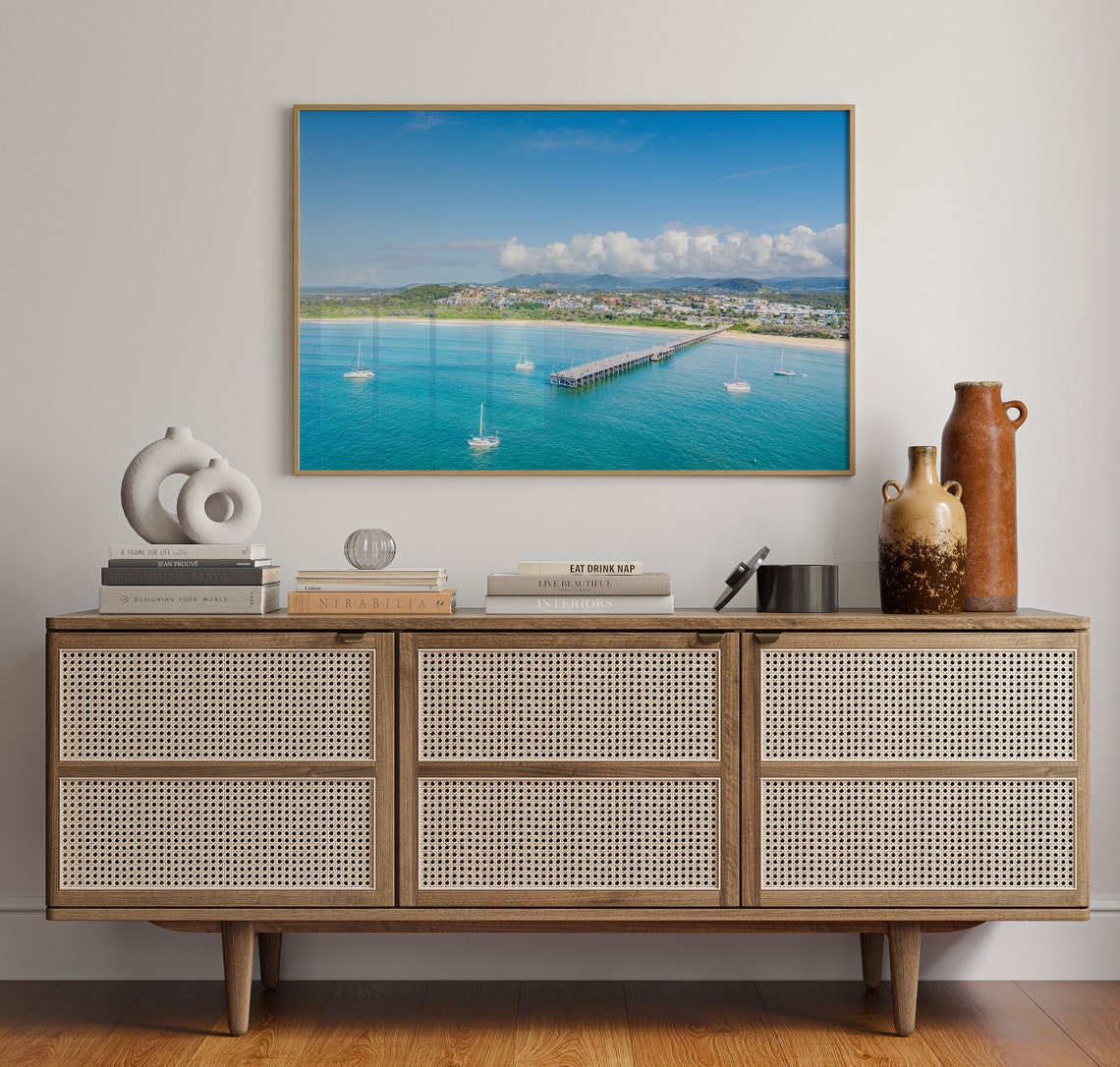 Coffs Harbour Australia Jetty Aerial Turquoise Sea Landscape Poster - Image 4
