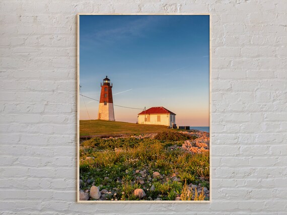 Point Judith Lighthouse at Sunset Rhode Island Coastal Poster