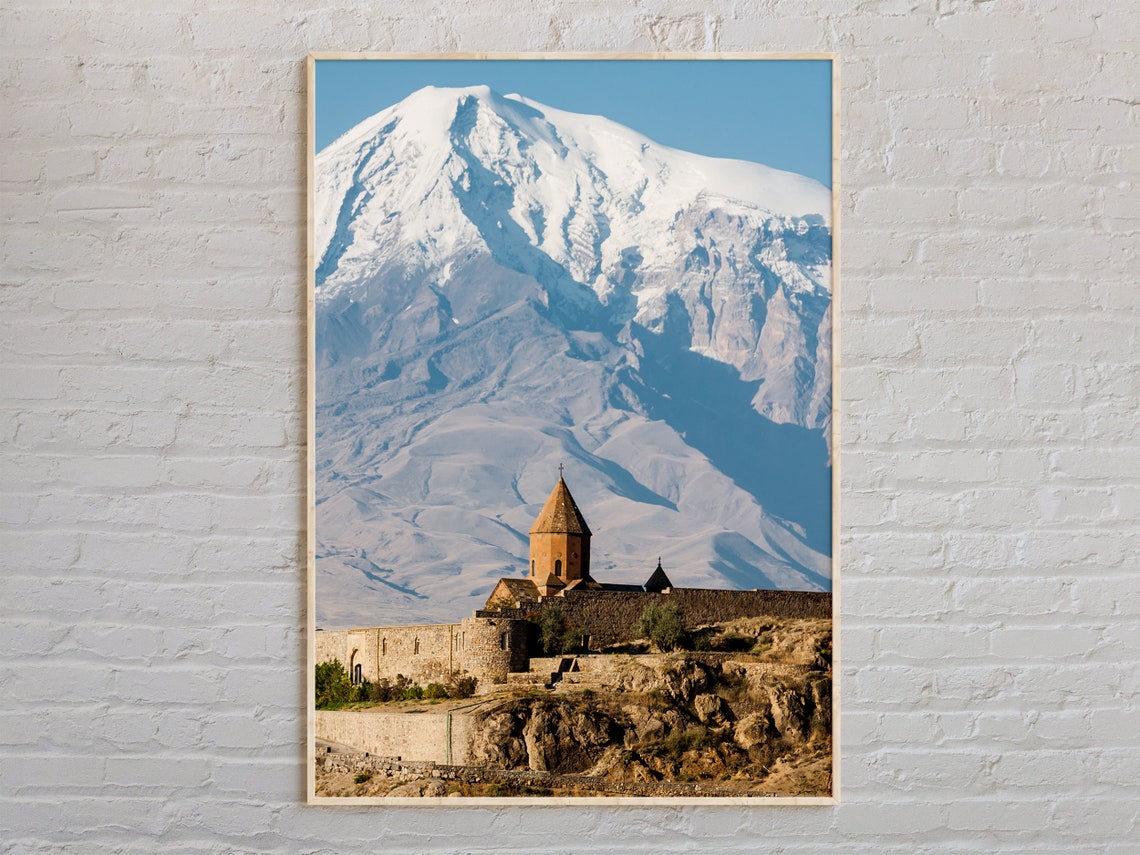 Mount Ararat Khor Virap Monastery Snow Peak Armenia Photo Poster