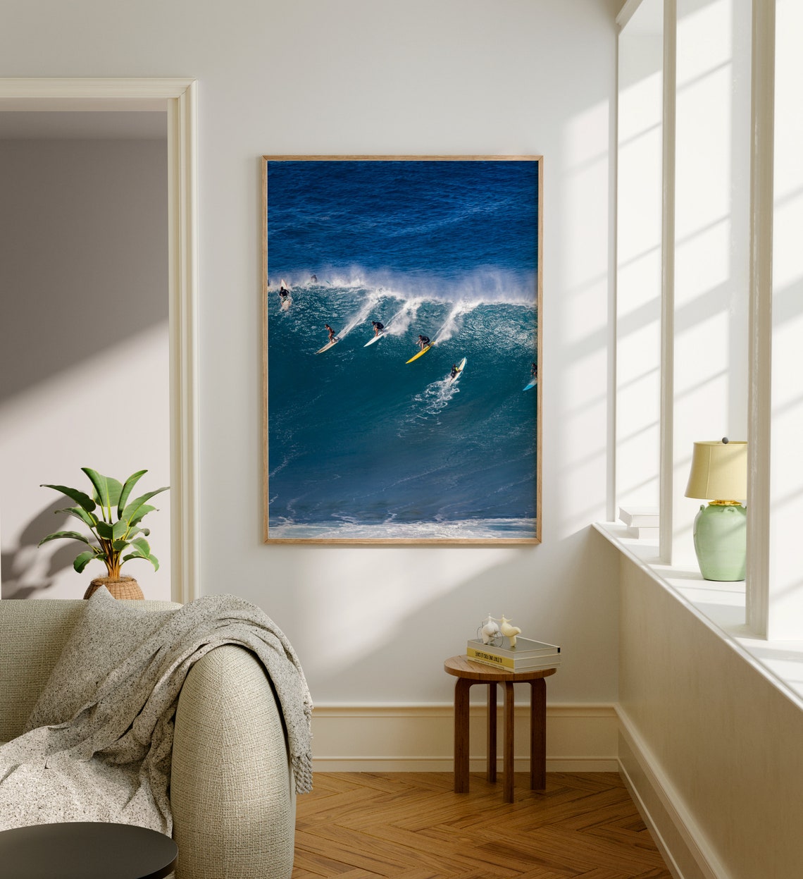 Hawaii Big Wave Surfers Deep Blue Ocean Action Photography Poster - Image 5