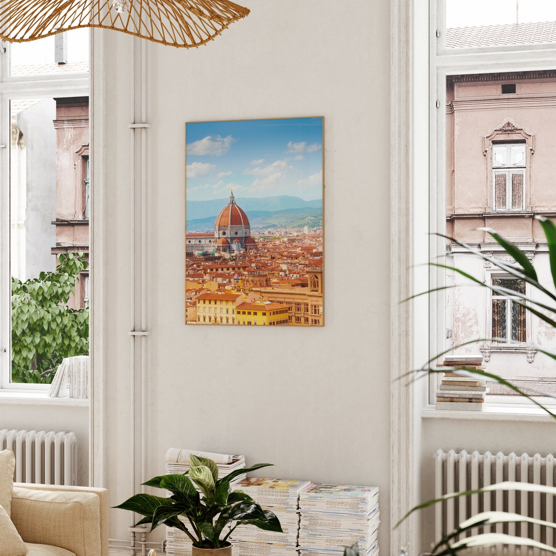 Florence Italy Duomo Cathedral over Bright Tuscan Rooftops Poster - Image 3
