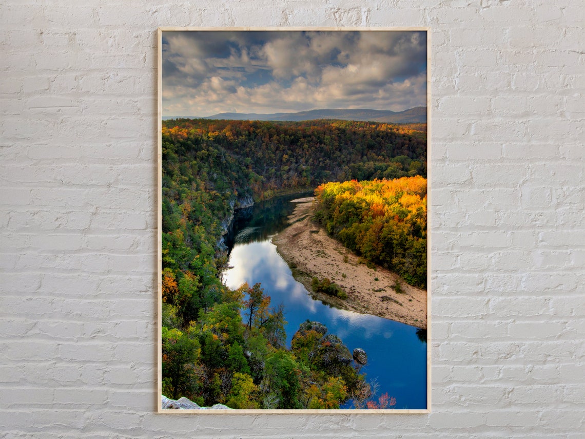 Arkansas Autumn River Valley Fall Foliage Landscape Real Photo Poster