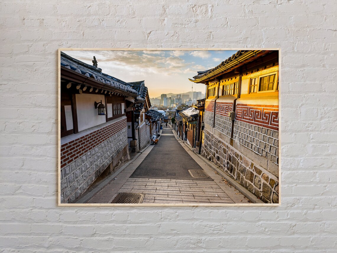 South Korea Travel Poster, Real Photo Decor