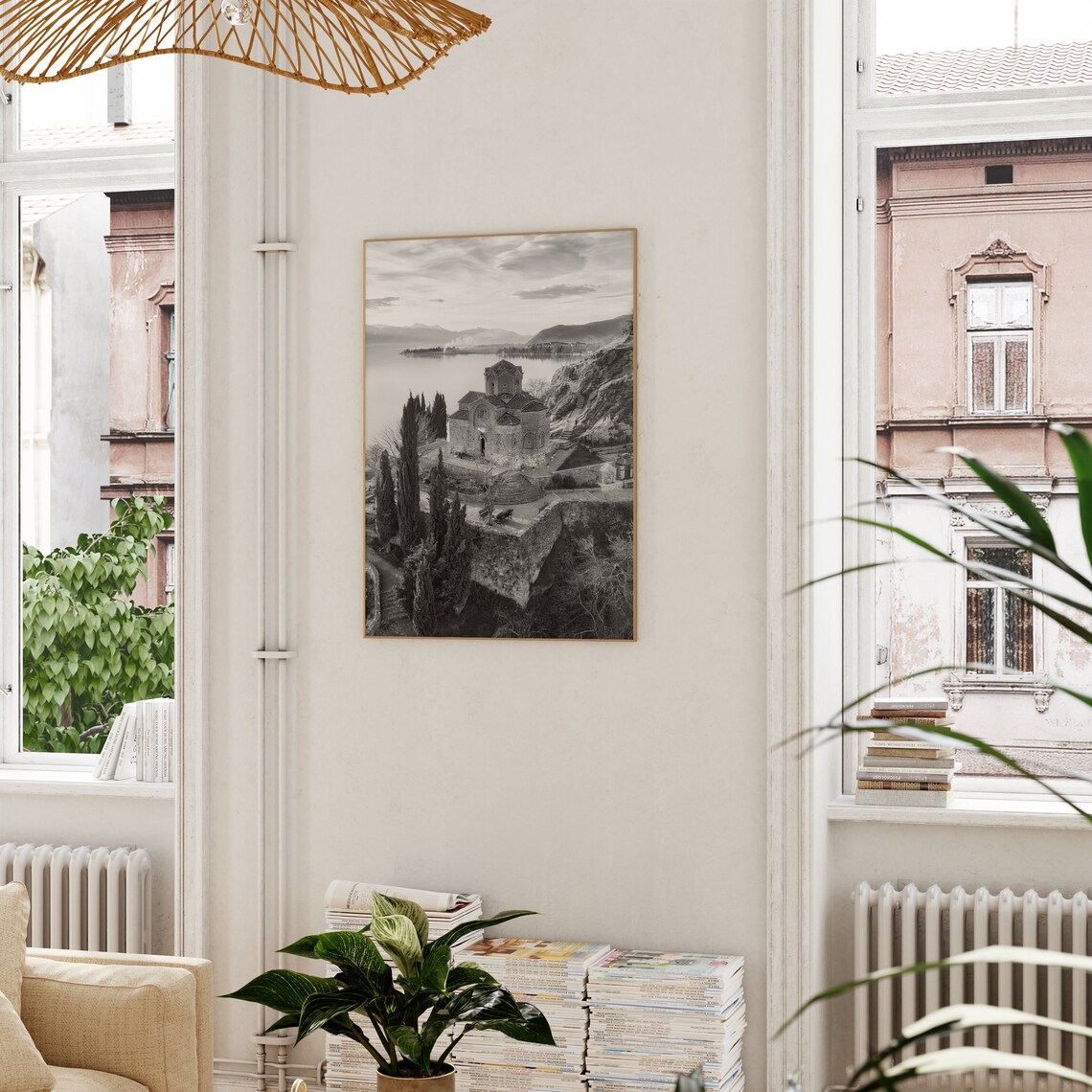 Black and White North Macedonia Art Print - Image 3