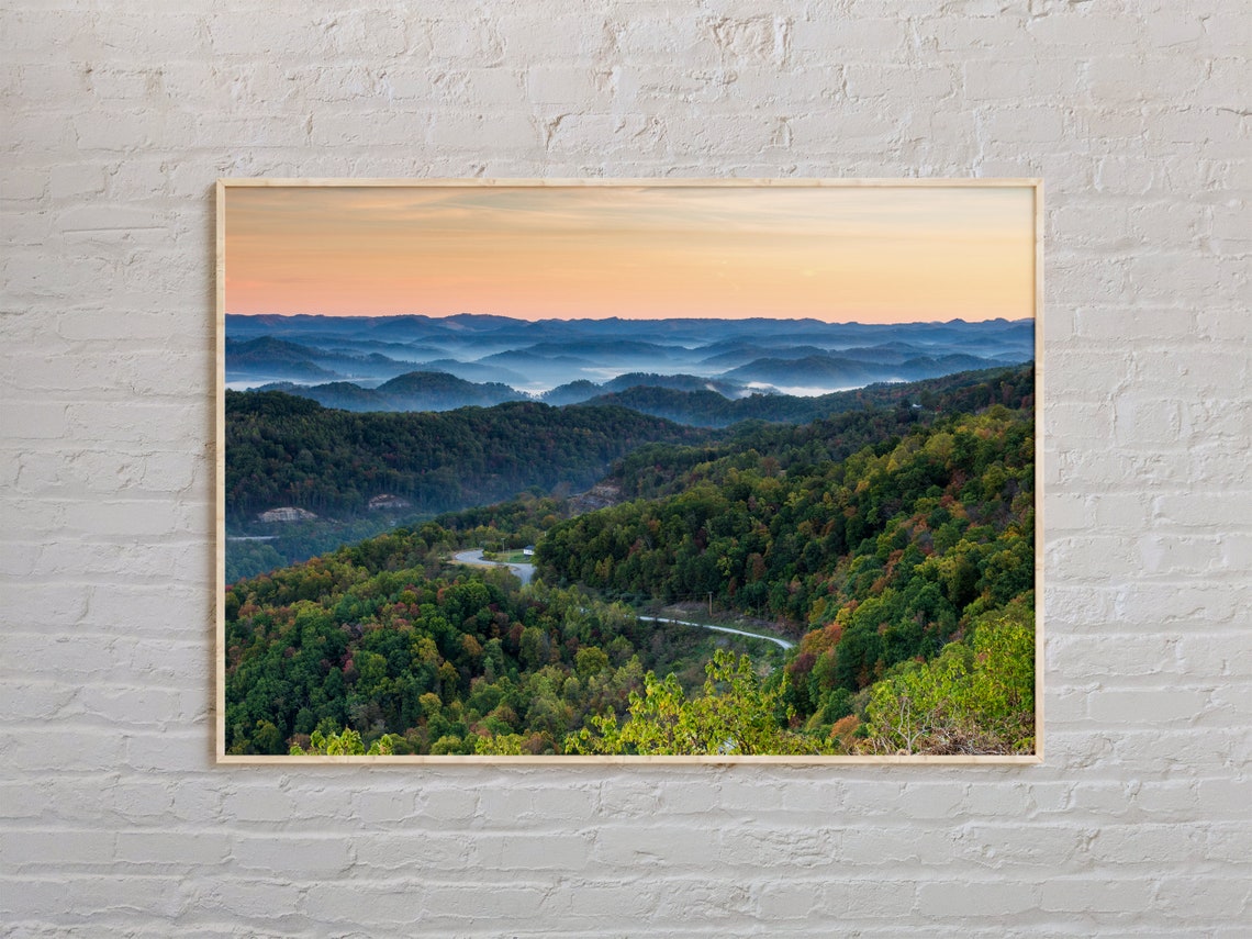 Appalachian Mountains Misty Blue Ridge Layers Sunrise Photo Poster