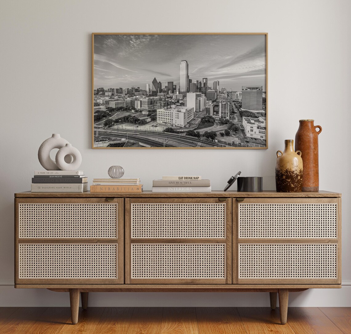 Dallas Black And White Wall Art Print - Image 4