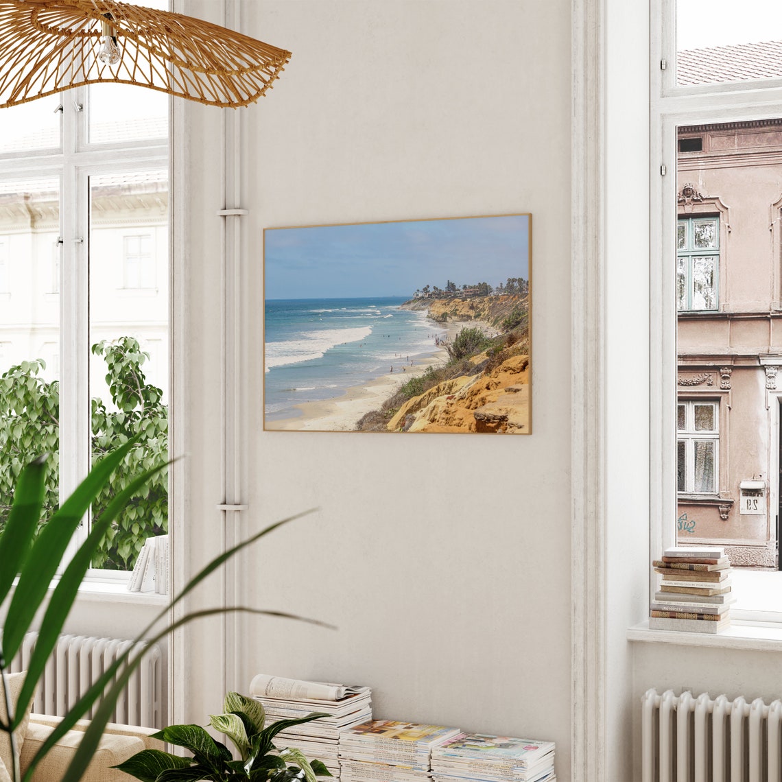 Carlsbad California Beach Cliffs Ocean Surf Coast View Poster - Image 3