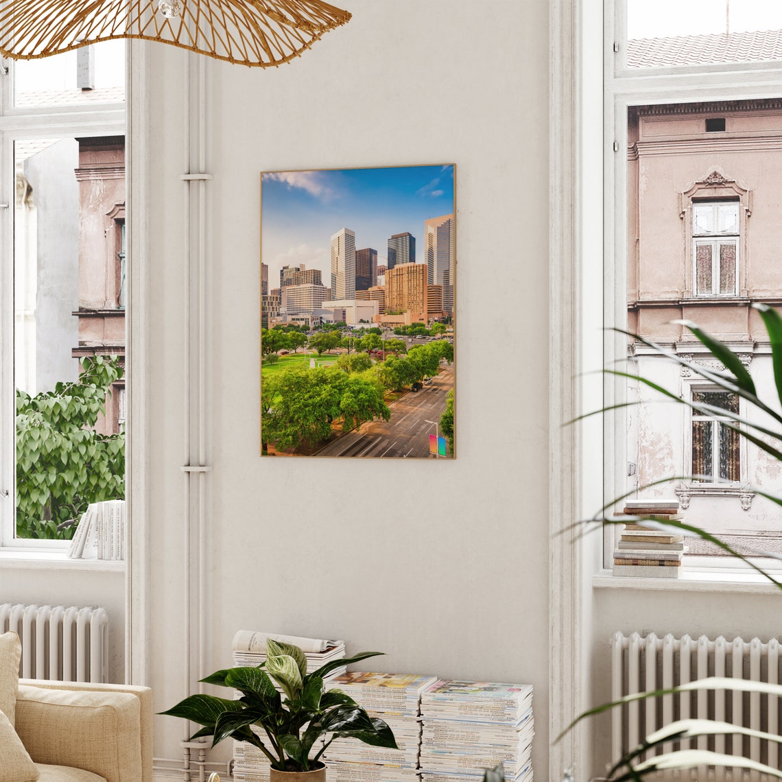 Houston Texas Downtown Skyline over Green Discovery Park Poster - Image 3