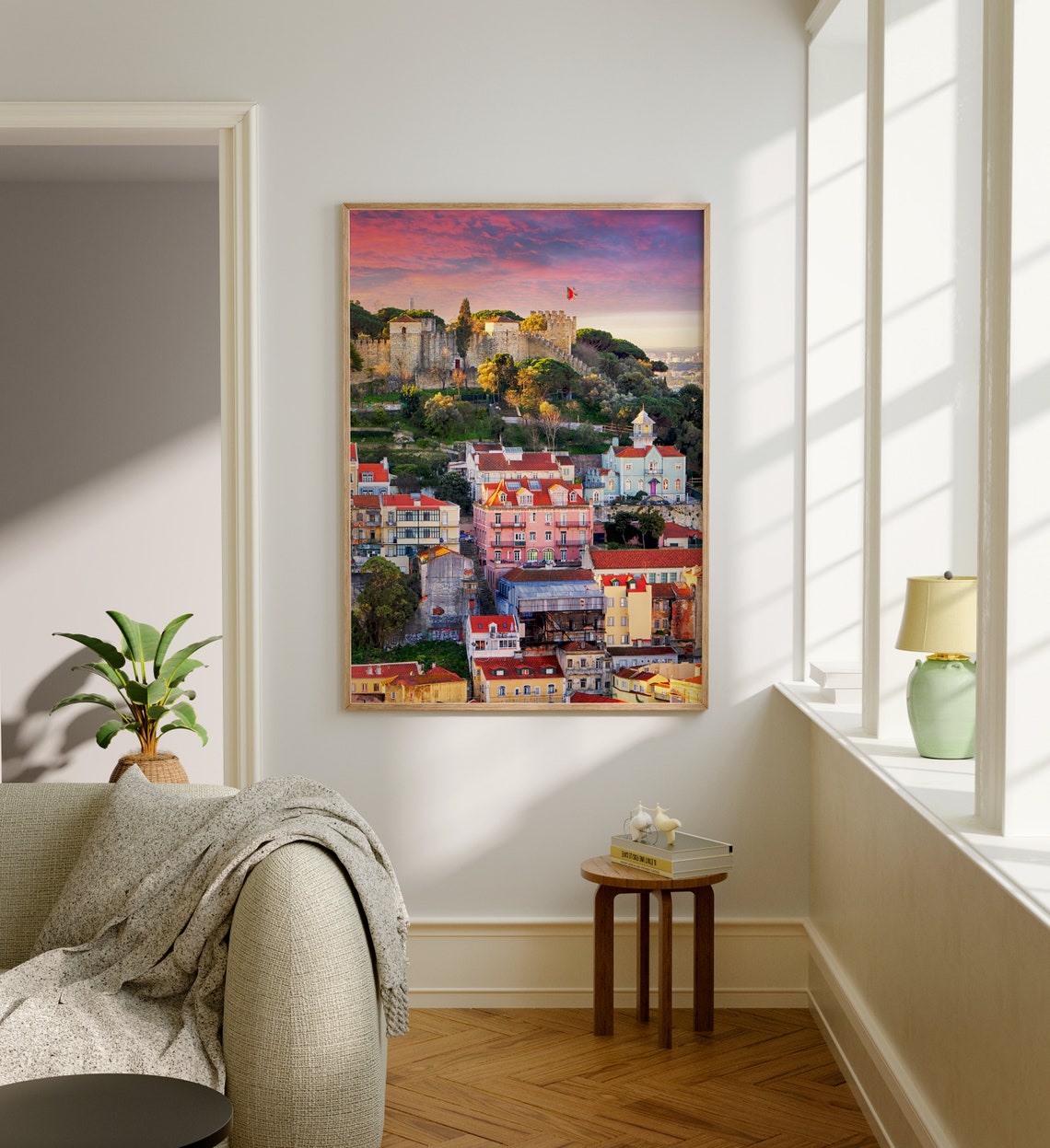 Lisbon Portugal Sao Jorge Castle over Old Town at Sunset Poster - Image 5