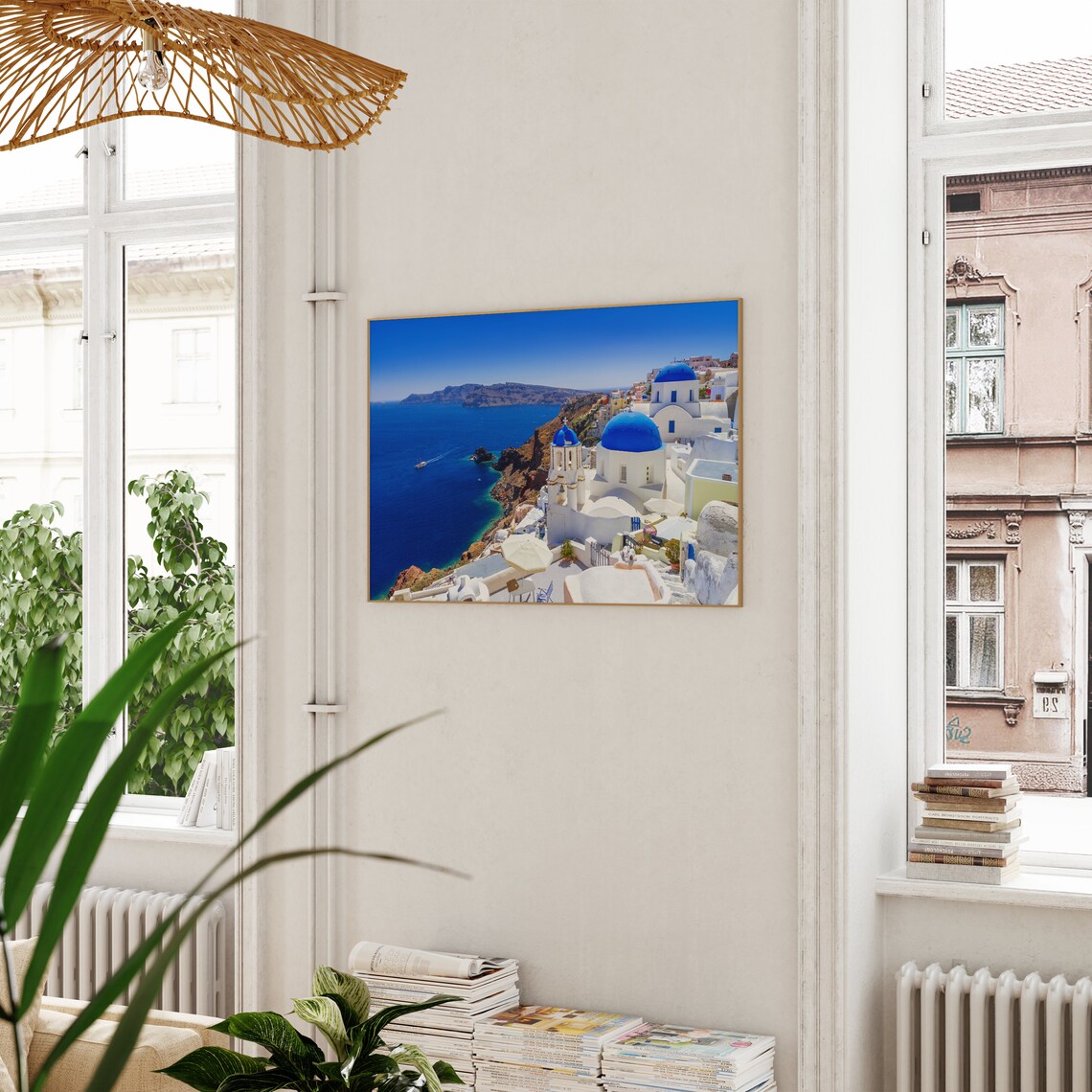Santorini Travel Poster, Greece Photo Art Print - Image 3