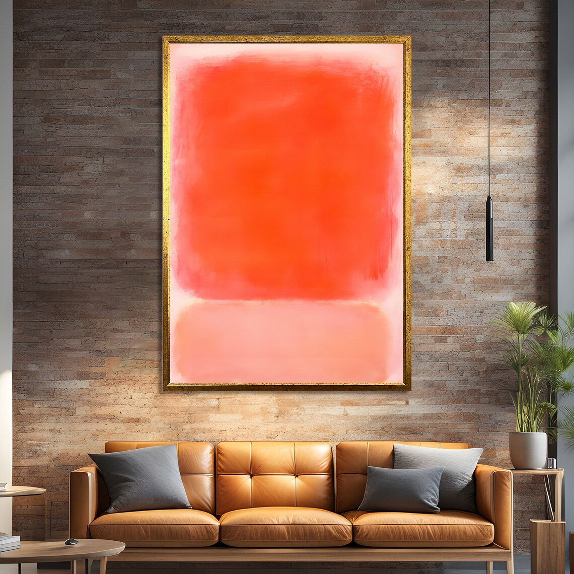 Vibrant Orange and Pink Rothko-Inspired Art Print