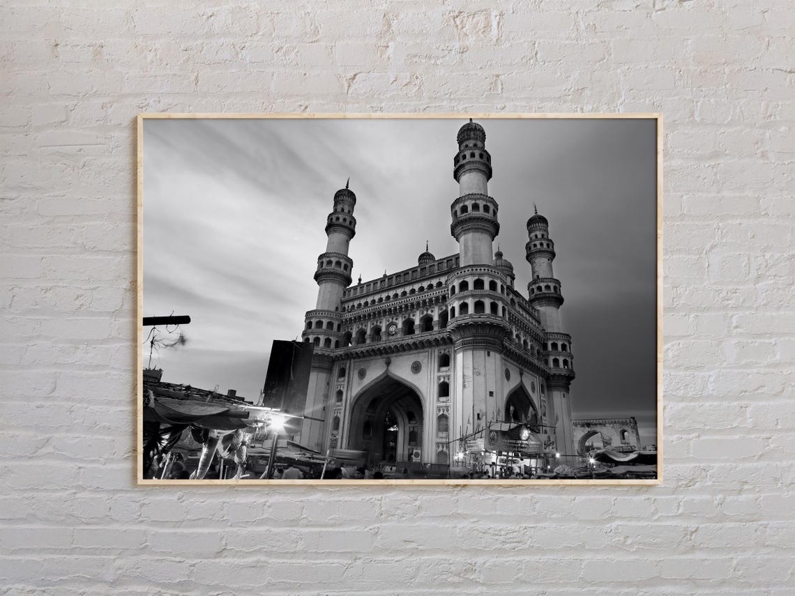 Black And White Hyderabad Print Hyderabad Wall Art Hyderabad Poster Hyderabad Photo Hyderabad Poster Print Hyderabad Decor India