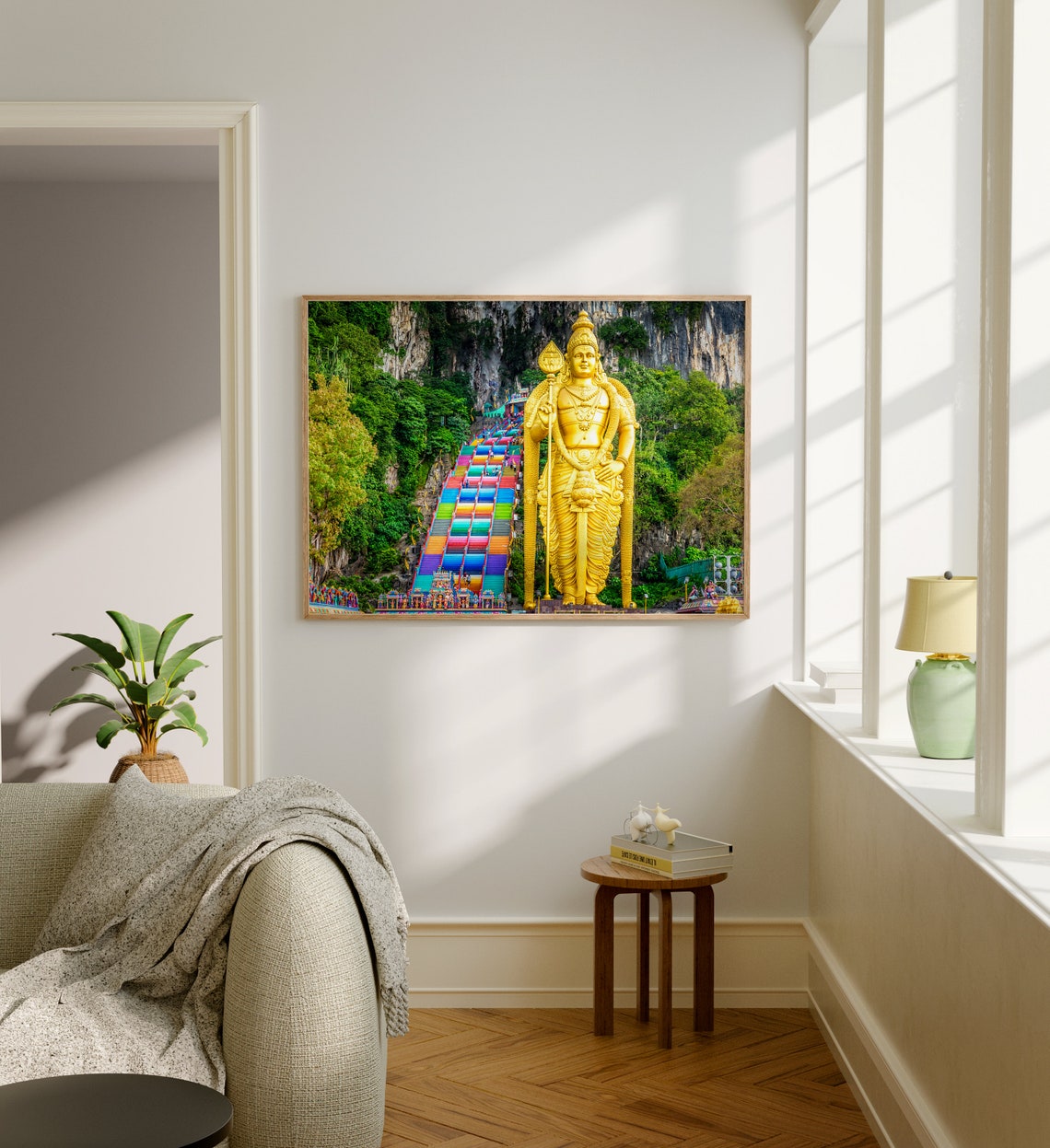 Batu Caves Malaysia Murugan Statue Rainbow Stairs Temple Art Poster - Image 5