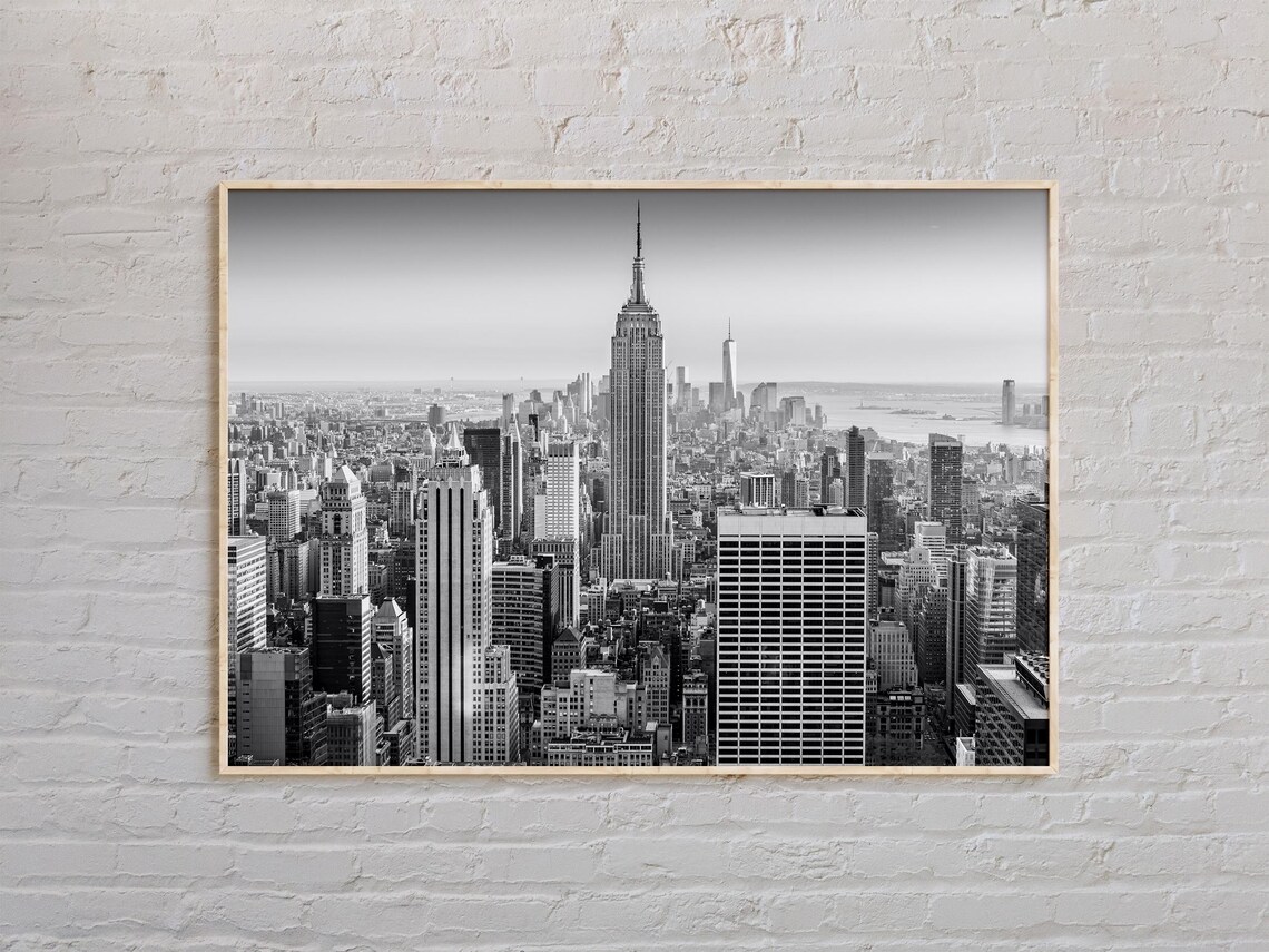 Black And White New York City Empire State Building Photo Poster