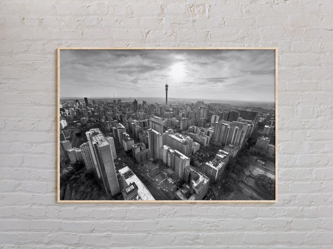 Black And White Johannesburg Print Johannesburg Wall Art Johannesburg Poster Johannesburg Photo Johannesburg Poster Print