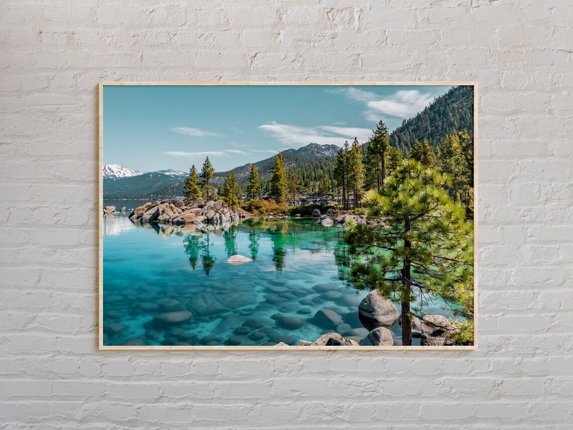 Lake Tahoe Real Photo Art Print, Nature Landscape