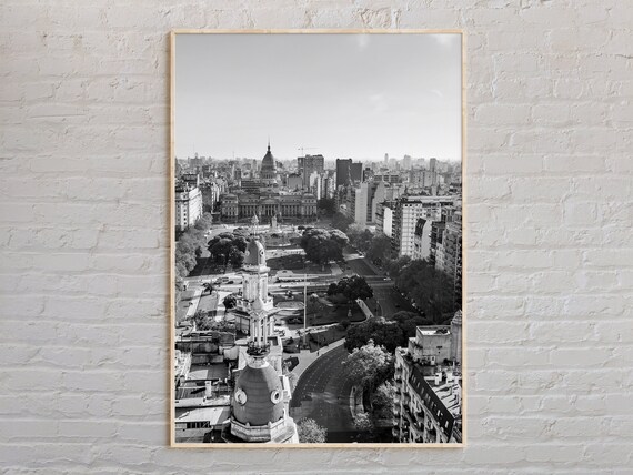 Buenos Aires Argentina Plaza de Mayo Black and White Photo Poster