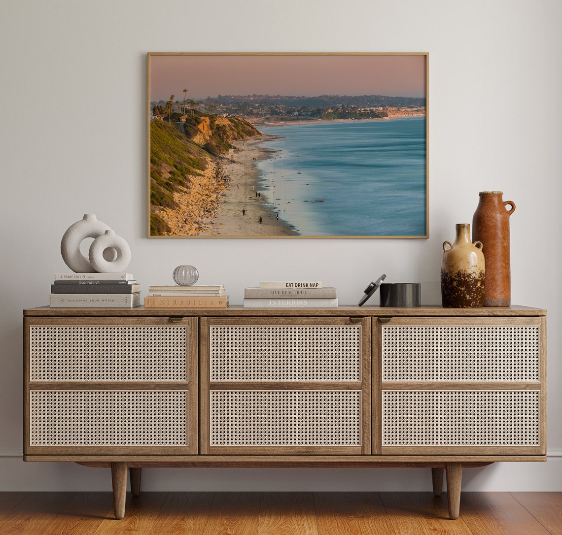 Encinitas California Sunset Beach Cliffs Pacific Landscape Poster - Image 4