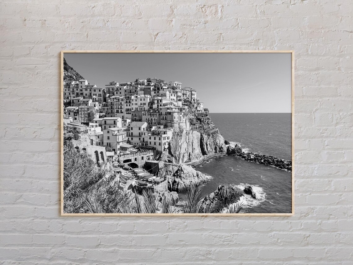 Italy Black And White Wall Art Print