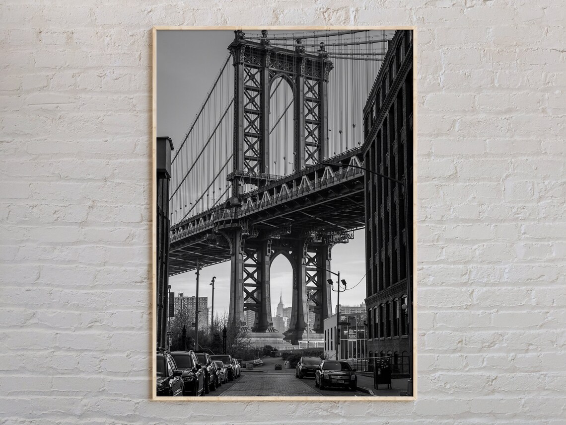 Brooklyn Black And White Travel Poster, New York City