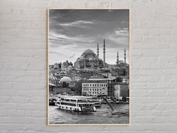 Istanbul Black And White Photo Decor Art Print