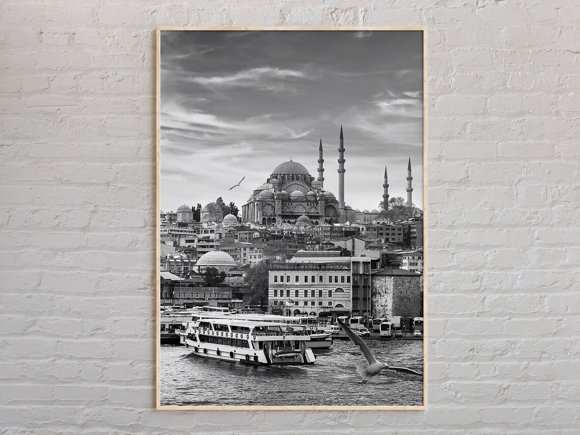 Istanbul Black And White Photo Decor Art Print