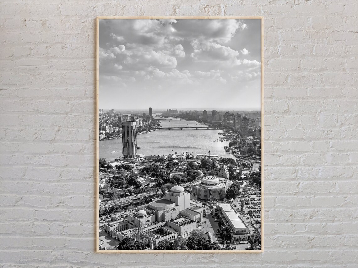 Black And White Cairo Travel Poster, Egypt