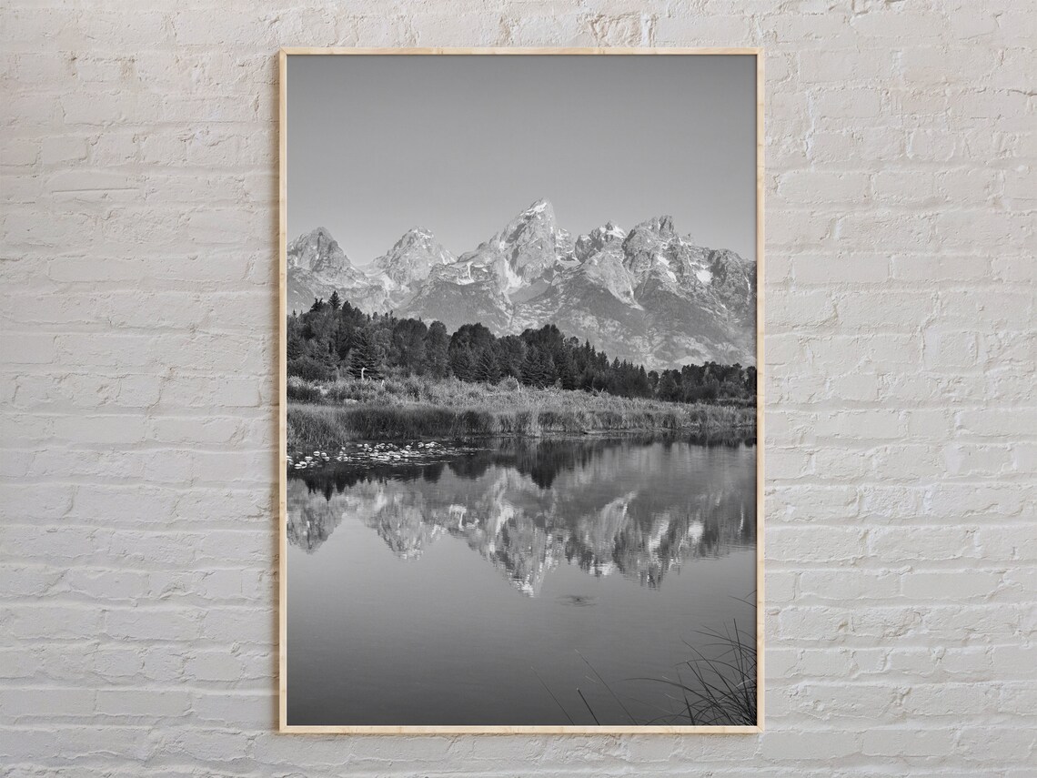 Black And White Jackson Hole Travel Poster, Wyoming