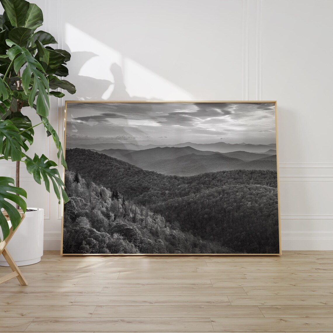 Black And White Blue Ridge Mountains Art Print - Image 2