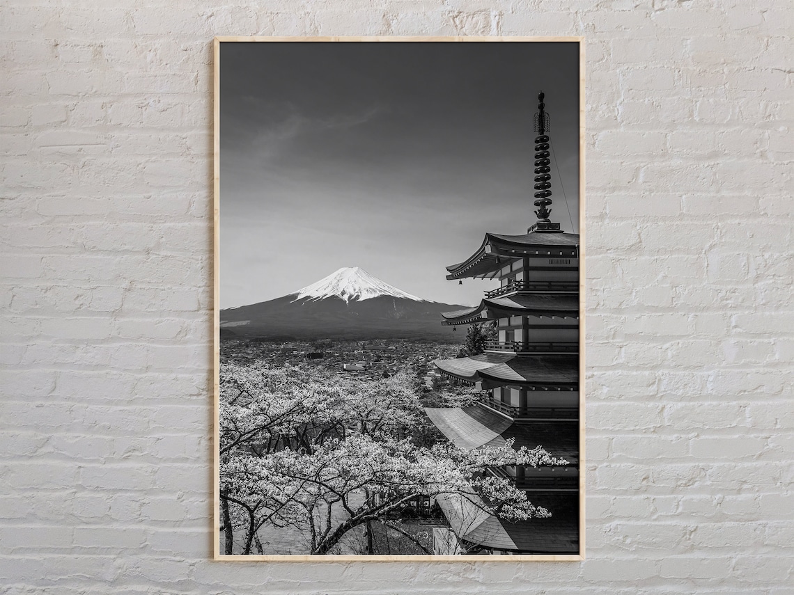 Black And White Japan Travel Poster, Tokyo Wall Art