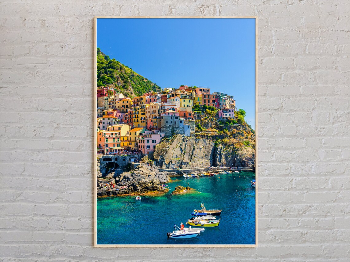 Cinque Terre Italy Travel Poster, Real Photo Print