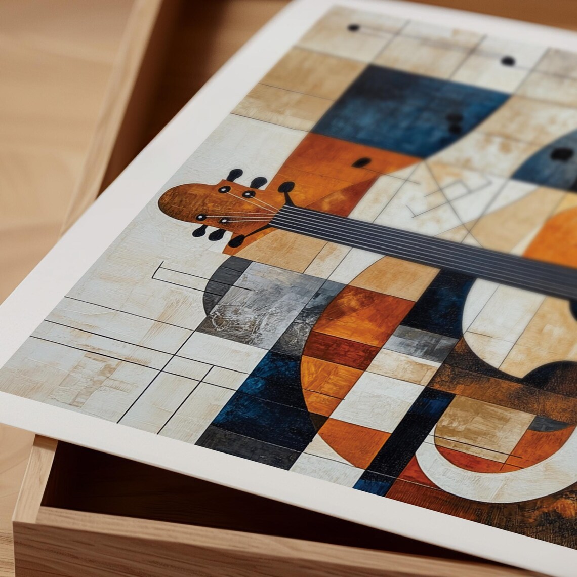 Pablo Picasso Freedom Through Music Cubist Guitar Abstract Art Poster - Image 2