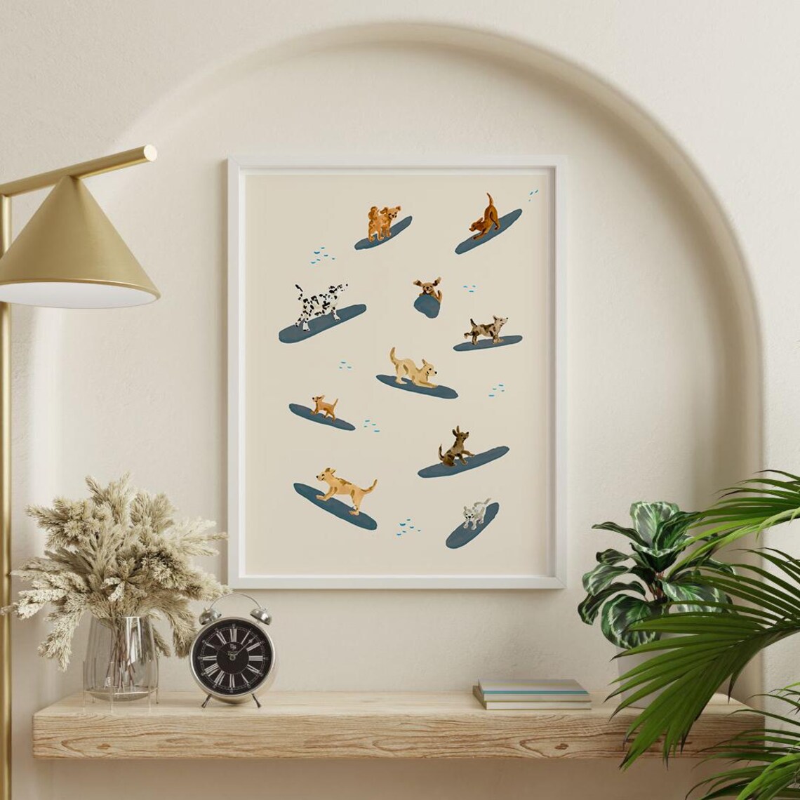 Dogs Surfing Print, Dog Lover Surf Wall Art - Image 3