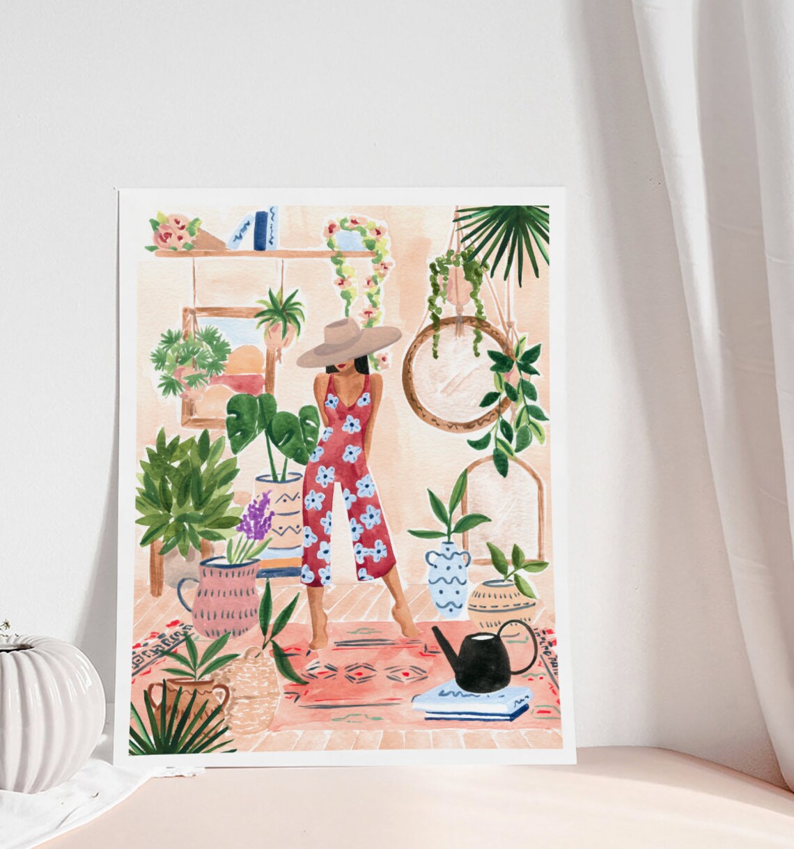 Plant Lady Art Print, Moroccan Inspired Bohemian Decor - Image 2
