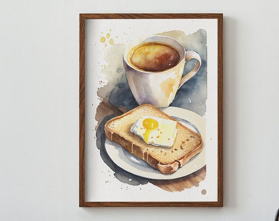 Coffee Toast Artwork Print At Home Wall Art Wall Art Print Instant Art