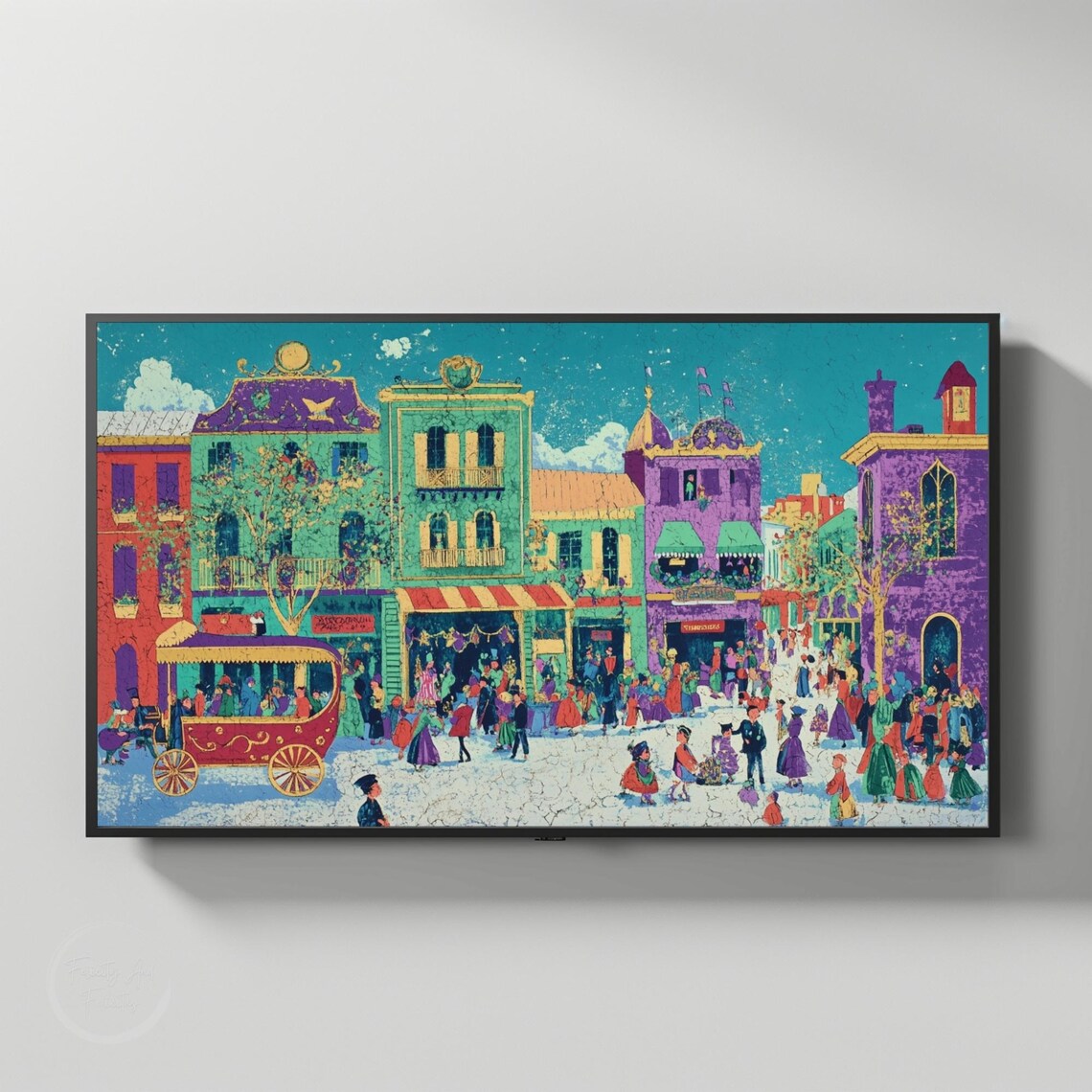 Mardi Gras Carnival Street Festival Celebration Folk Art Poster - Image 3