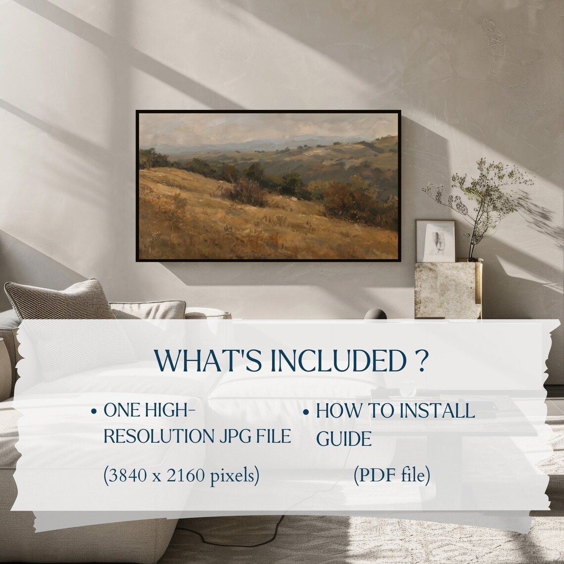 Moody Autumn Hills Landscape Oil Painting Golden Valley Poster - Image 2