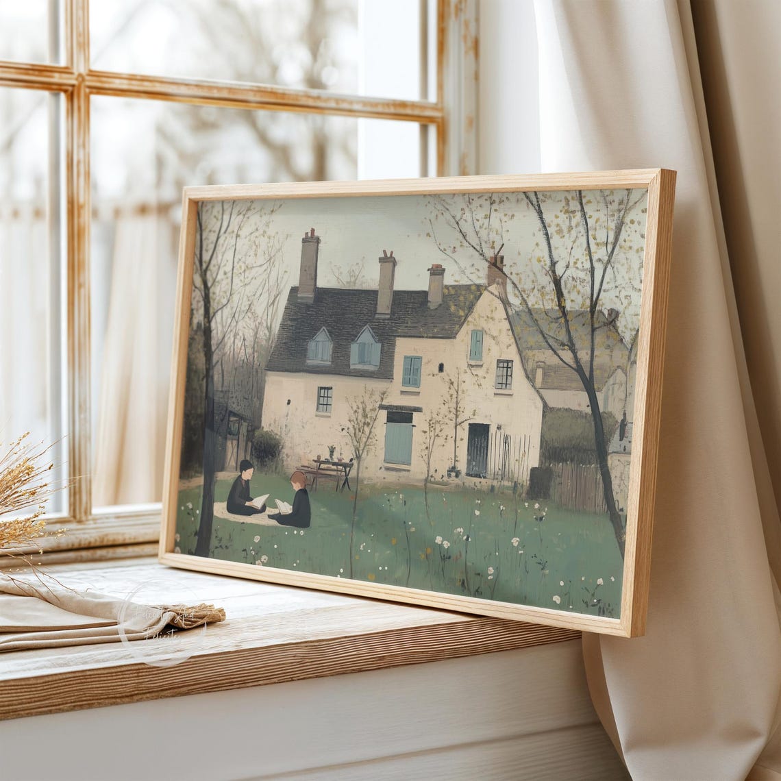 Instant Download Info Card with Country Cottage Artwork Preview Print - Image 2