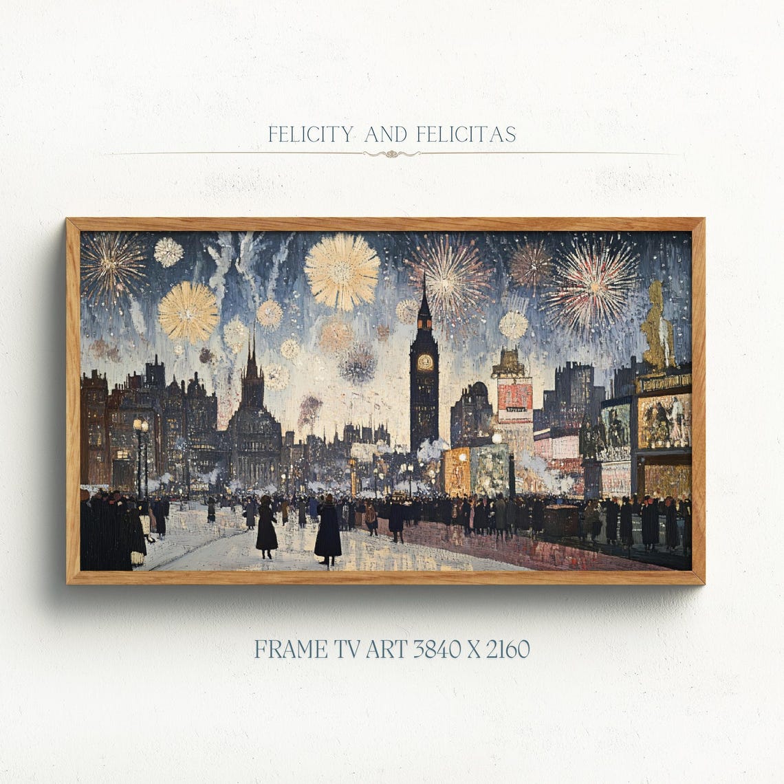Big Ben New Year Fireworks London City Celebration Painting Poster