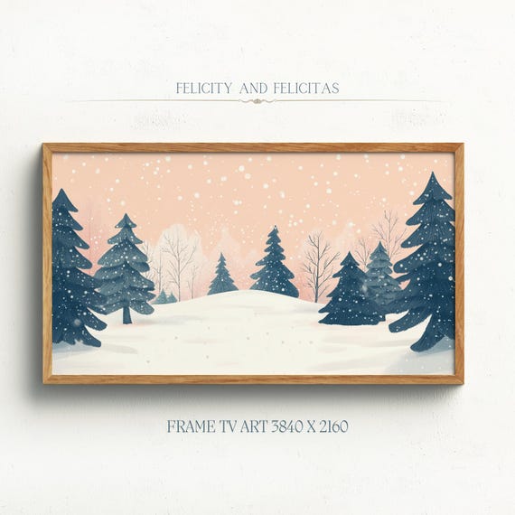 Frame Tv Art Cozy Christmas Tv Art Winter Landscape Tv Art Winter Farmhouse Decor Cute Winter Decor