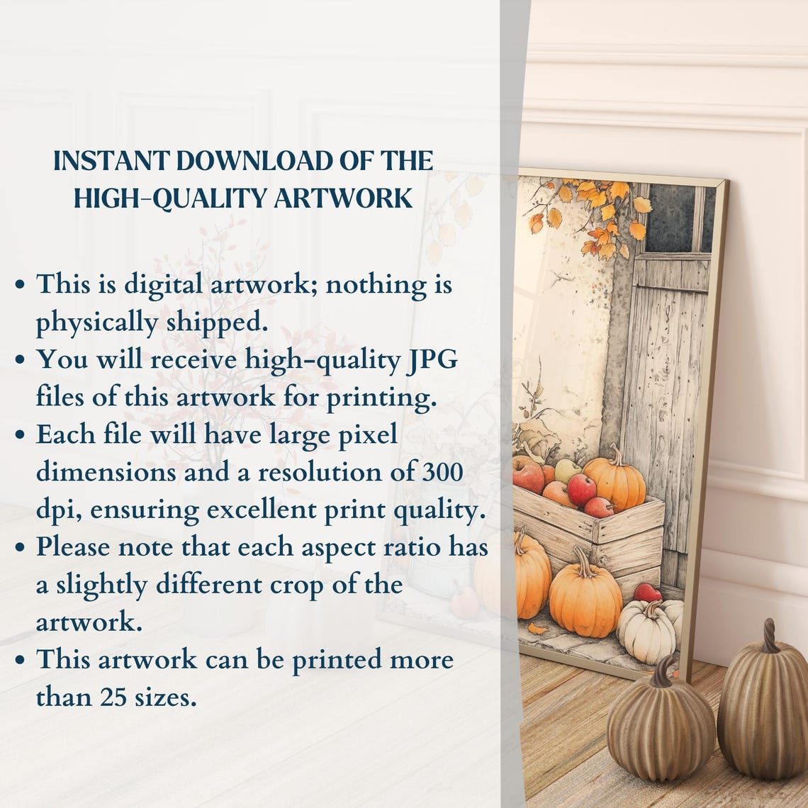 Harvest Season Wall Art Celebrating Fall Decor Warm Tone Cottagecore Cute Fall Art - Image 3