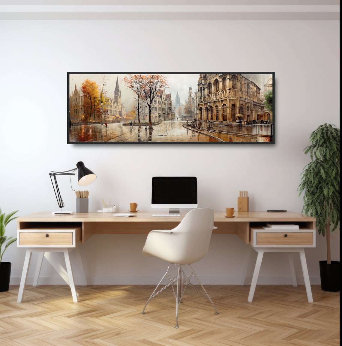 European Town Square Cityscape, Old World Europe Art Print - Image 2