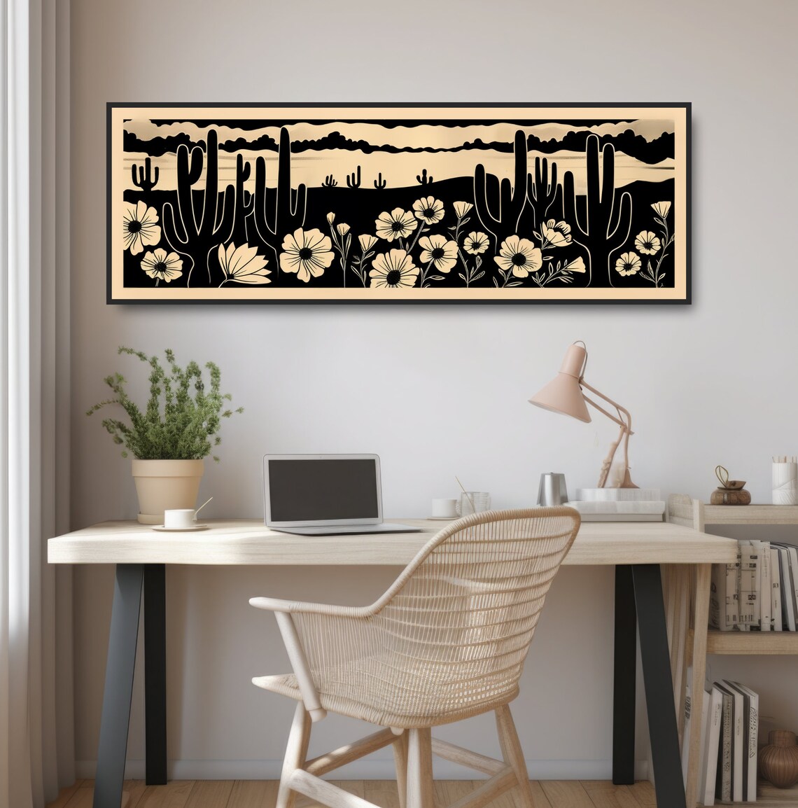 Cactus Desert Landscape, Retro Western Art Print - Image 2