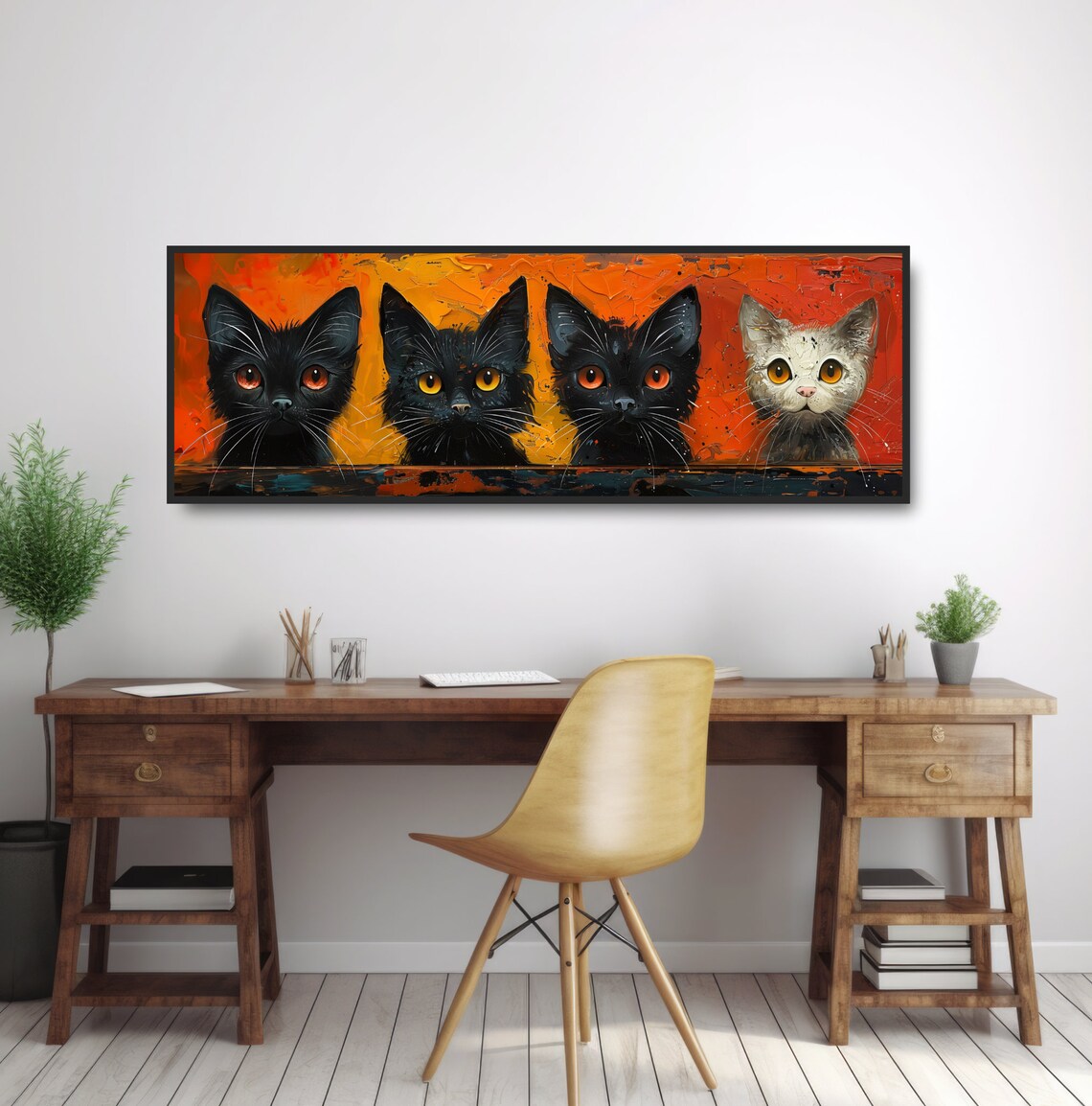 Cute Kittens Diversity, Whimsical Cat Art Print - Image 2
