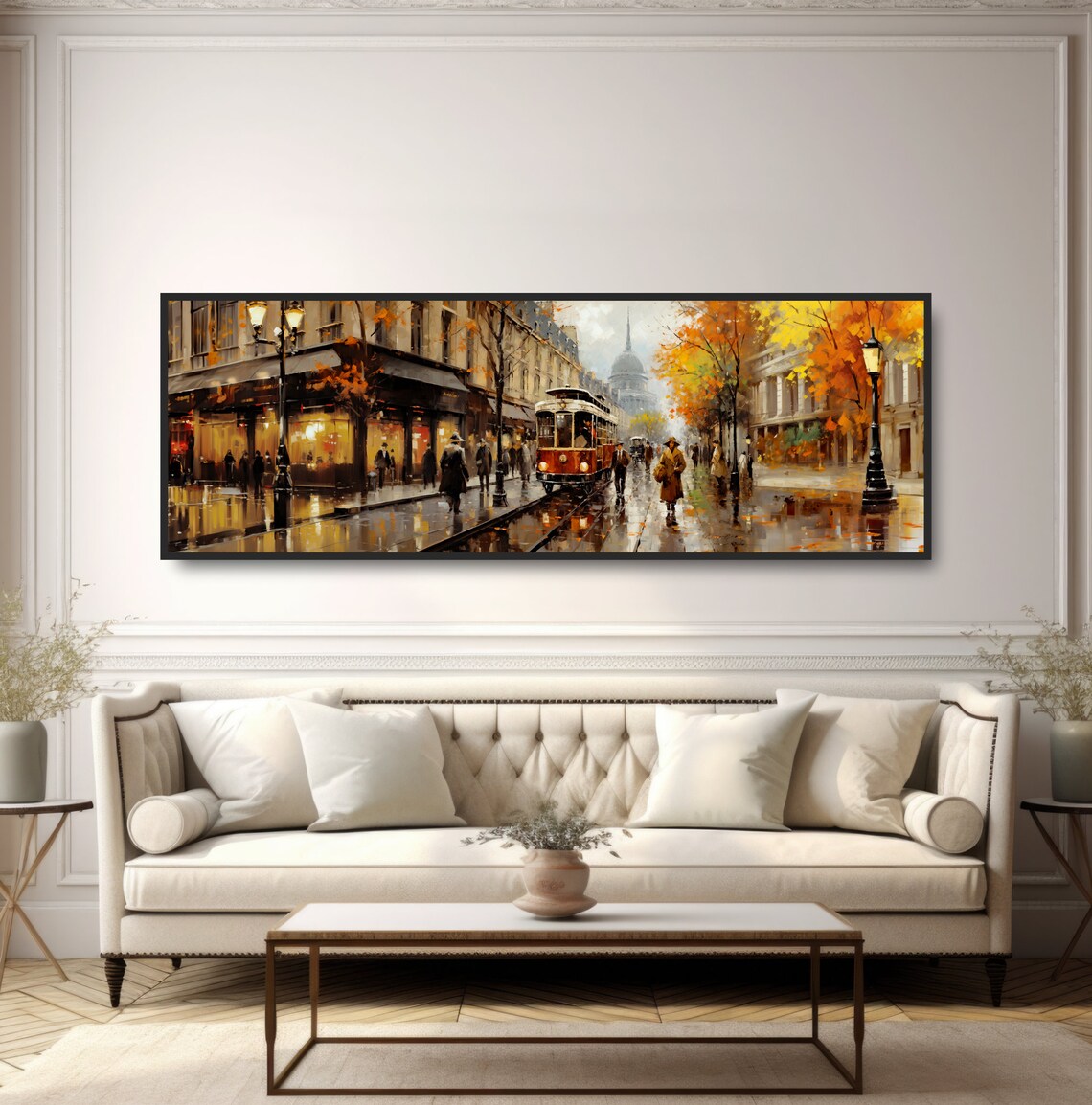 European Tram Street Scene, Vintage Travel Poster - Image 5