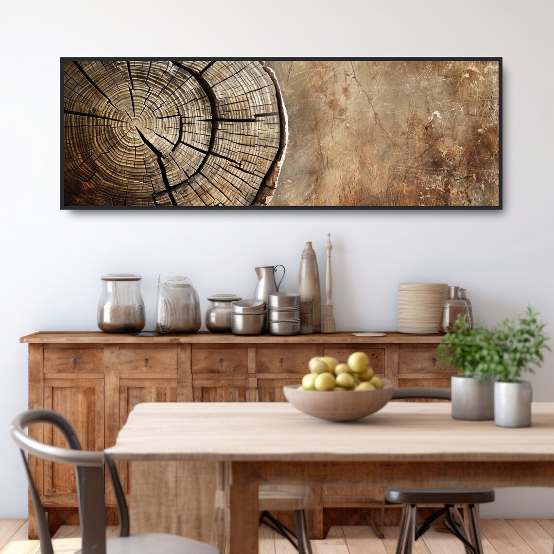Rustic Wood Log and Stone Art Print, Cabin Decor - Image 3