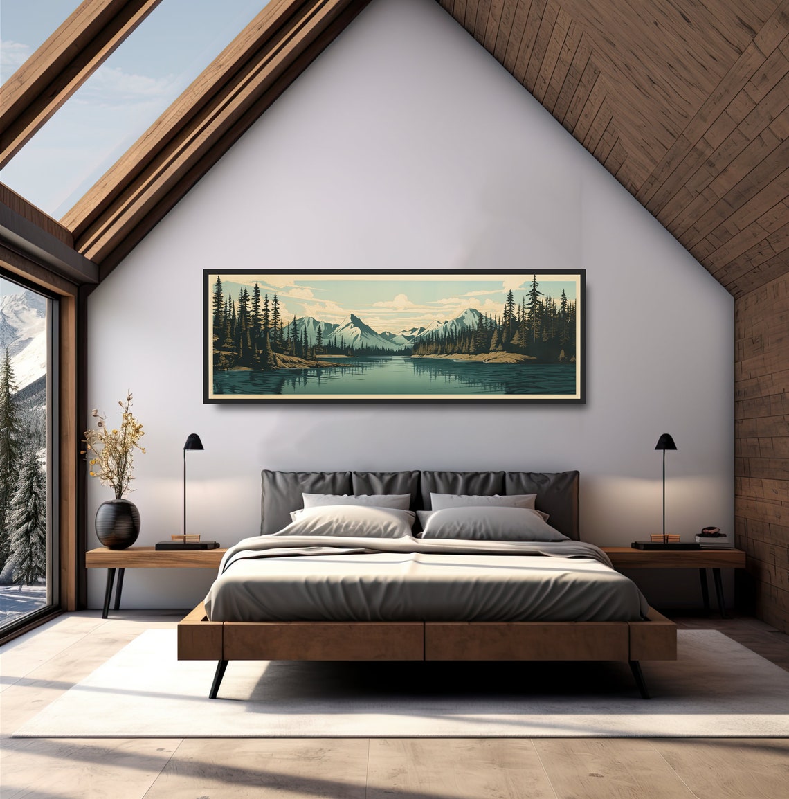Alpine Mountain Lake Vintage Lithograph Pine Forest Travel Poster - Image 5