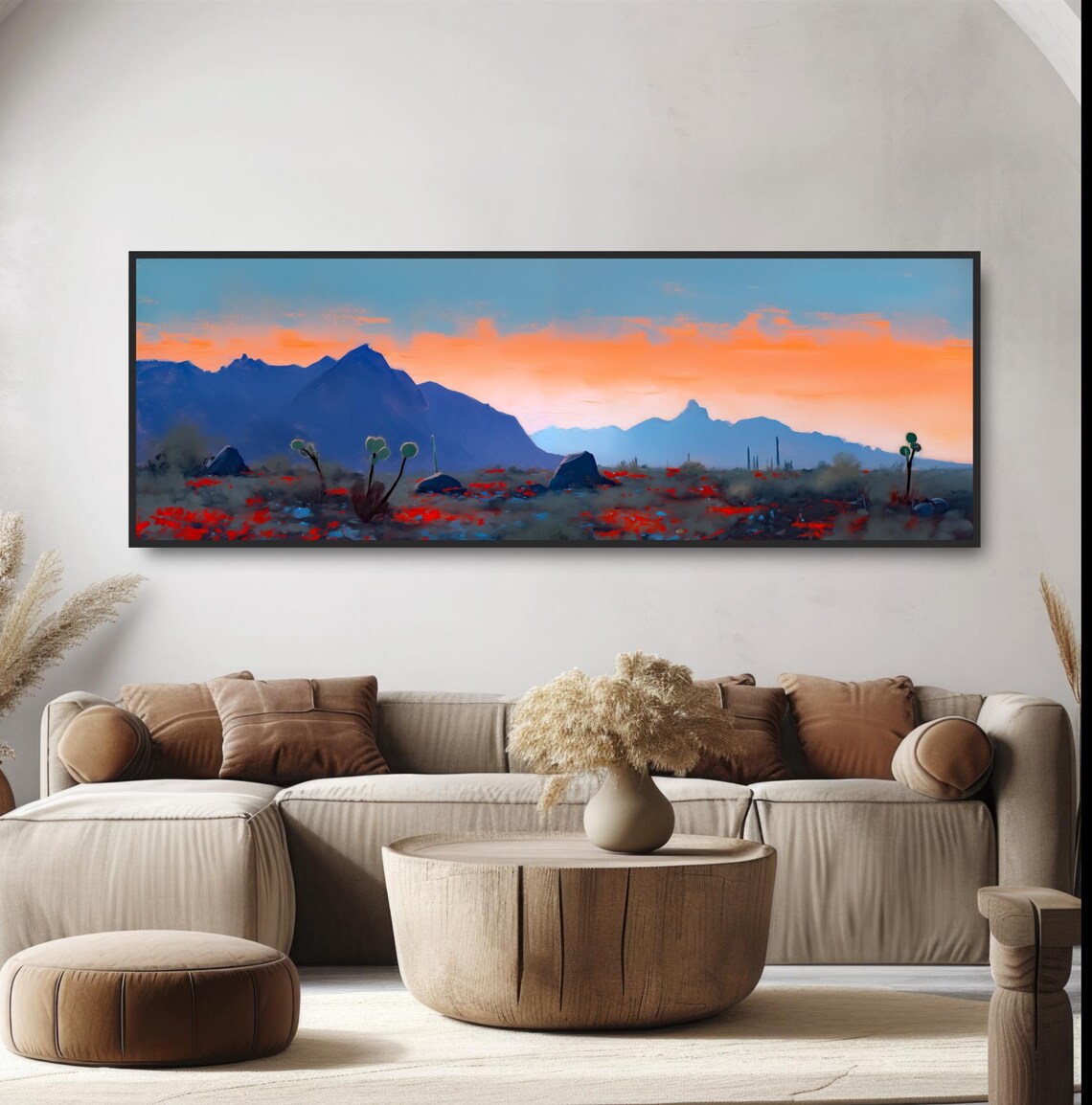 Blue Desert Mountain Range, Southwestern Sunset Art Print - Image 5